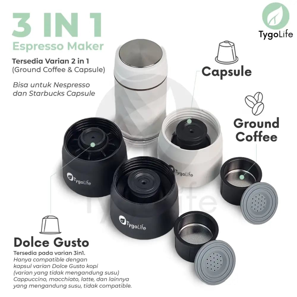 TYGOPRESSO V3 PORTABLE ESPRESSO COFFEE MAKER MANUAL 3IN1