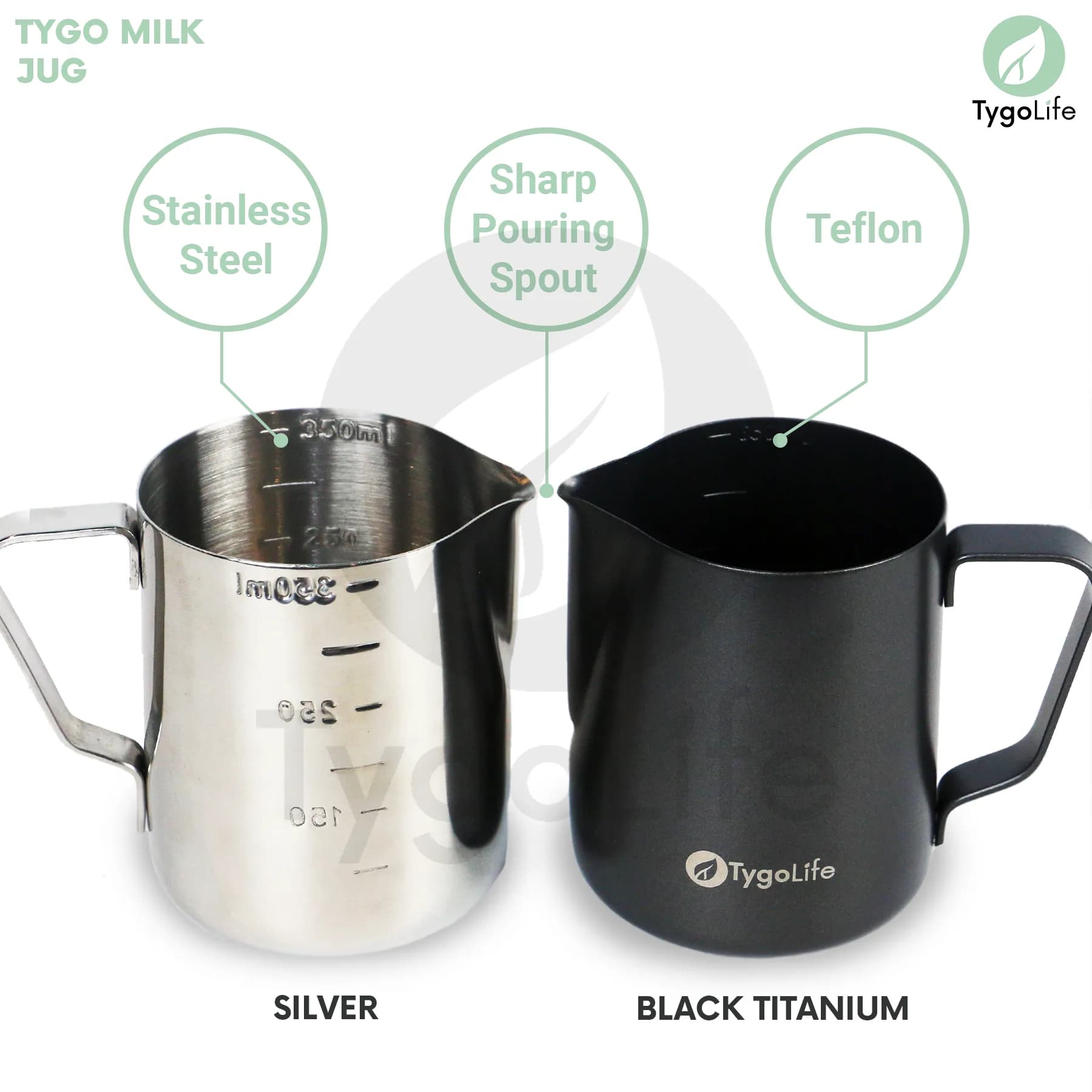 TYGO MILK JUG EMBOS SCALE BARISTA LATTE ART