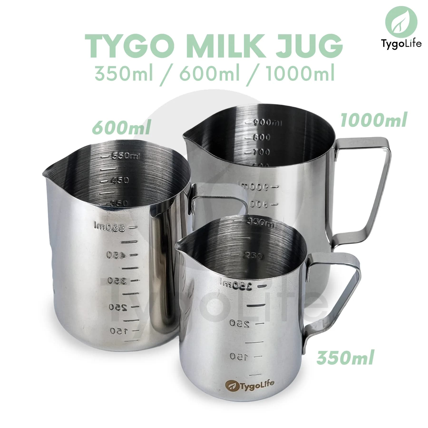 TYGO MILK JUG EMBOS SCALE BARISTA LATTE ART