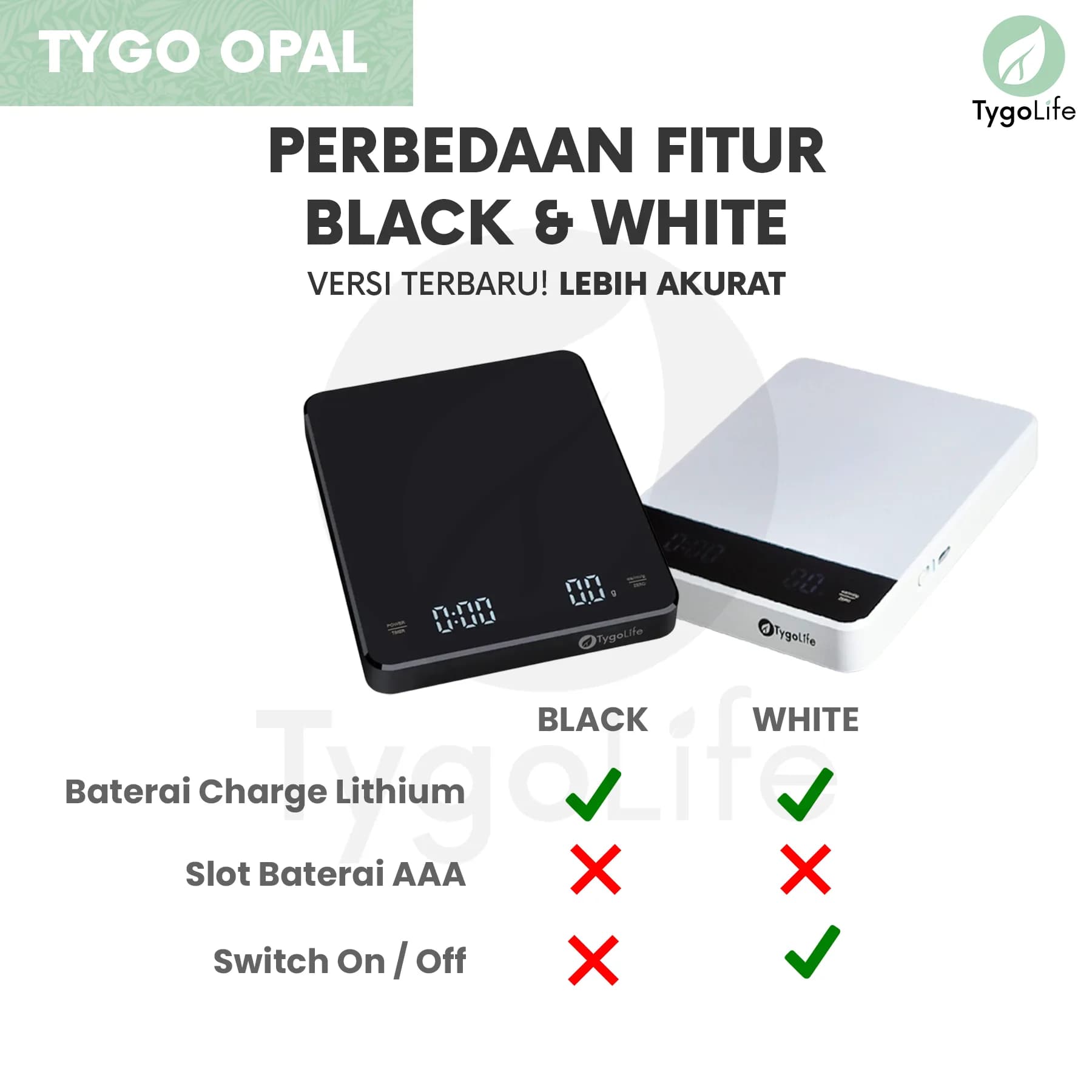 TYGO OPAL DIGITAL COFFEE SCALE WITH TIMER V60 DRIP COFFEE / TIMBANGAN DIGITAL