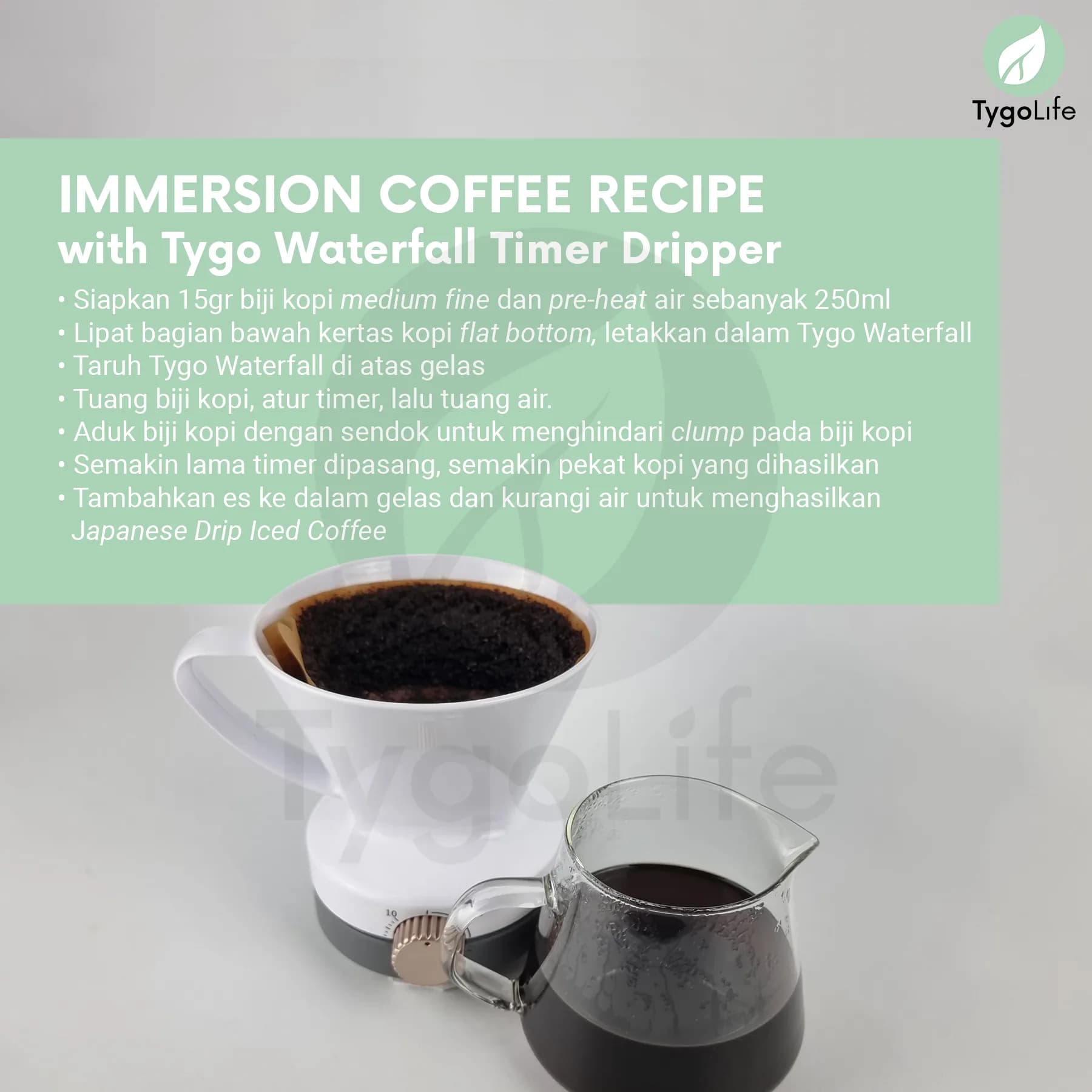 TYGO WATERFALL V60 TIMER CLEVER DRIPPER