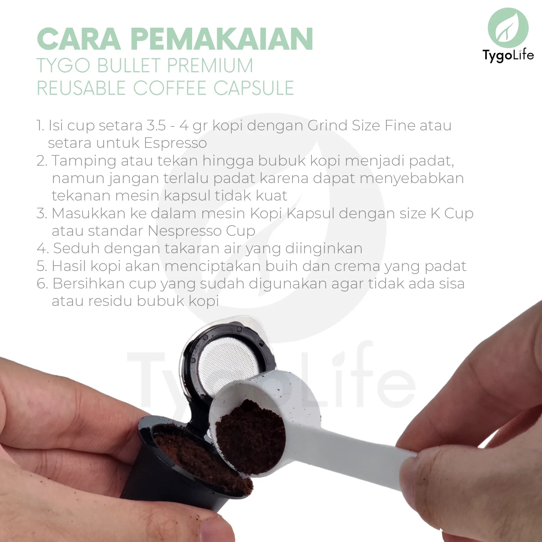 TYGO BULLET REUSABLE/REFILLABLE COFFEE CAPSULE POD