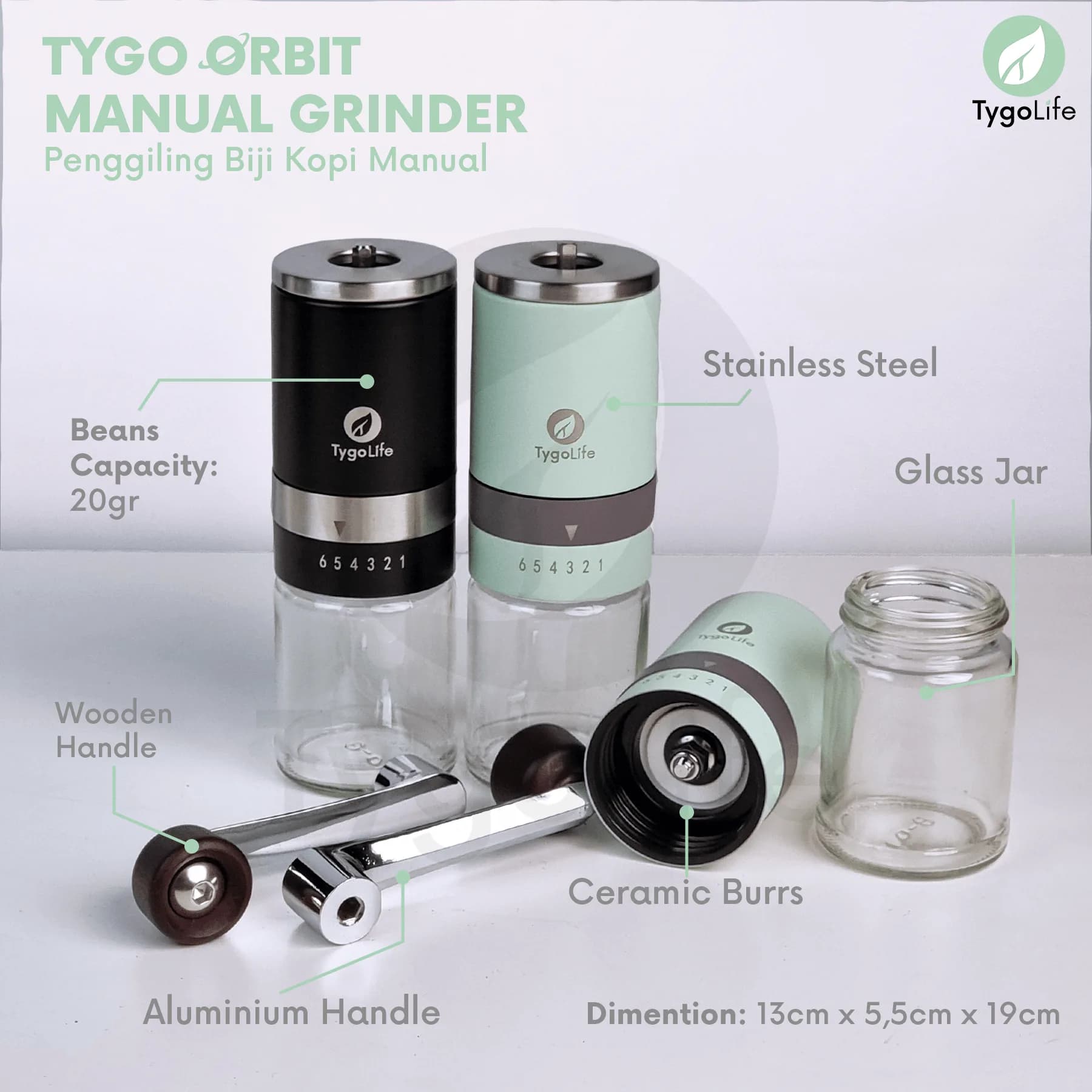 TYGO ORBIT HAND COFFEE GRINDER MANUAL BURR