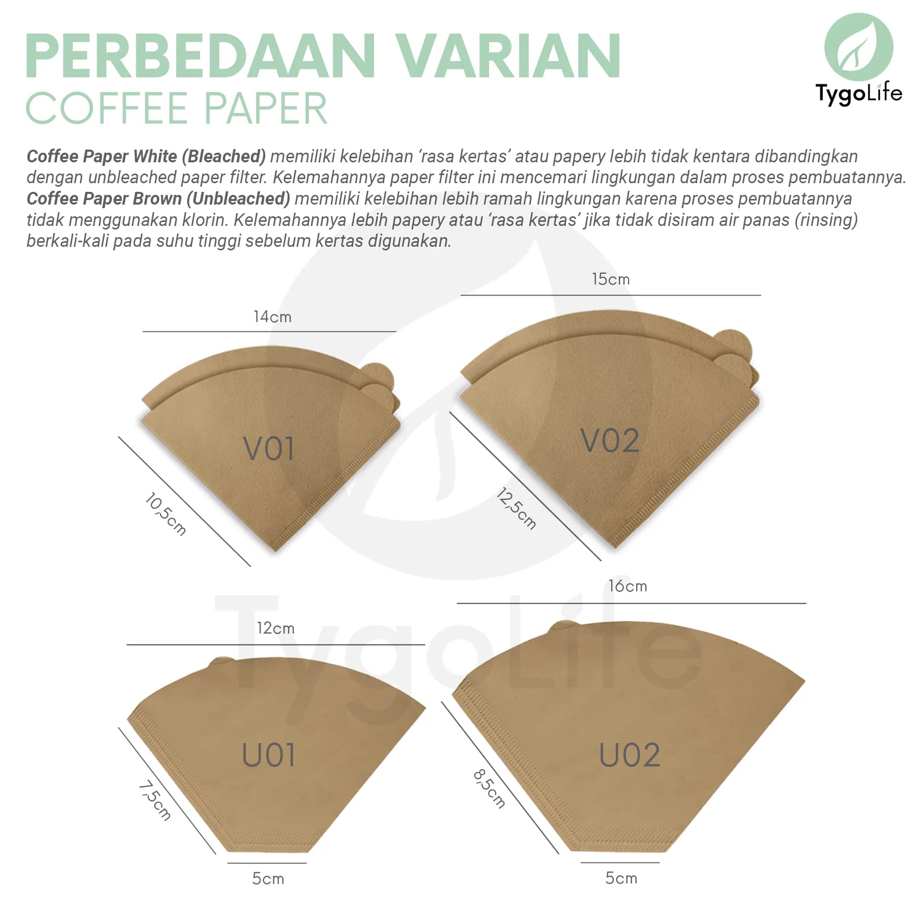 COFFEE PAPER FILTER V60 BROWN UNBLEACHED