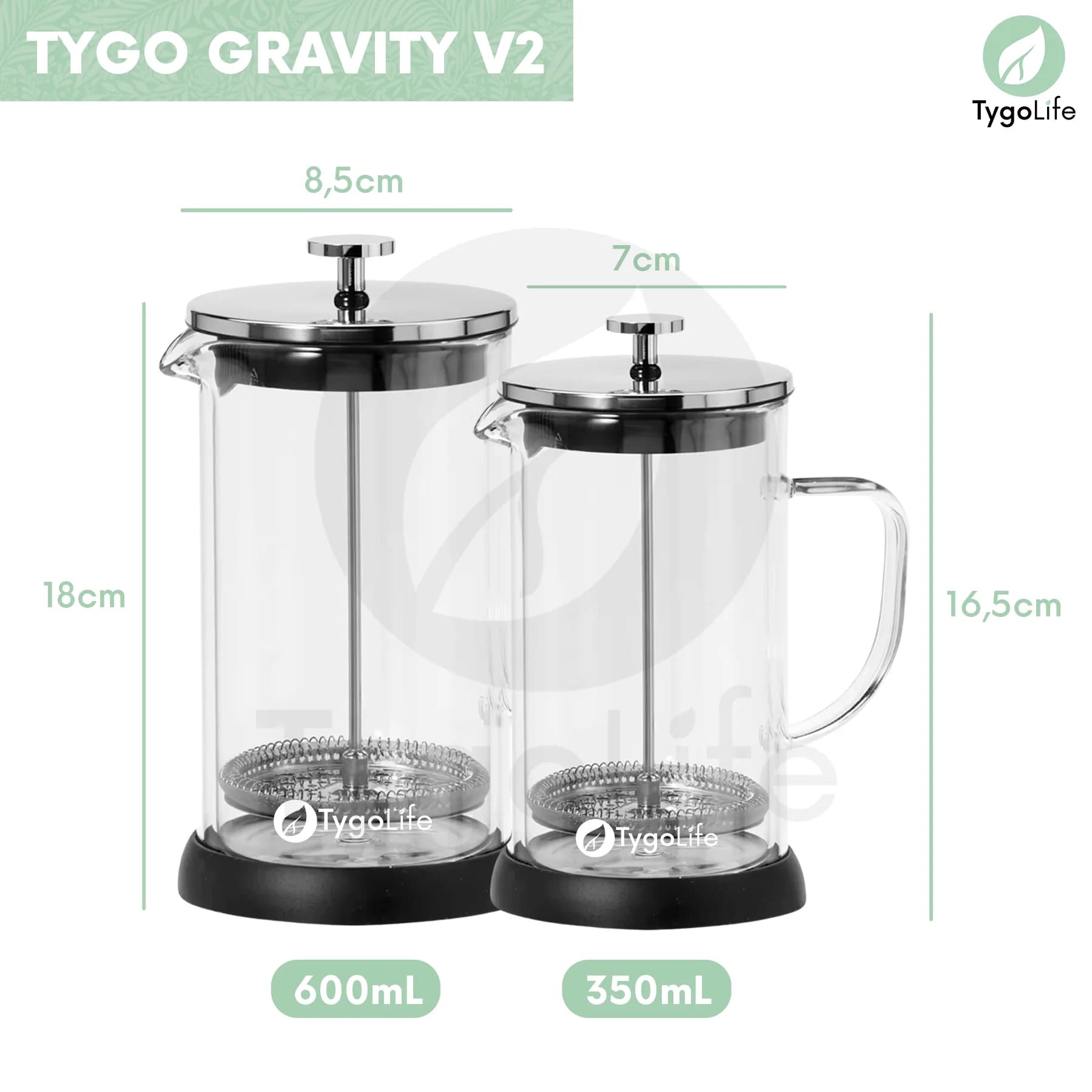 TYGO GRAVITY FRENCH PRESS COFFEE MAKER MILK FROTHER