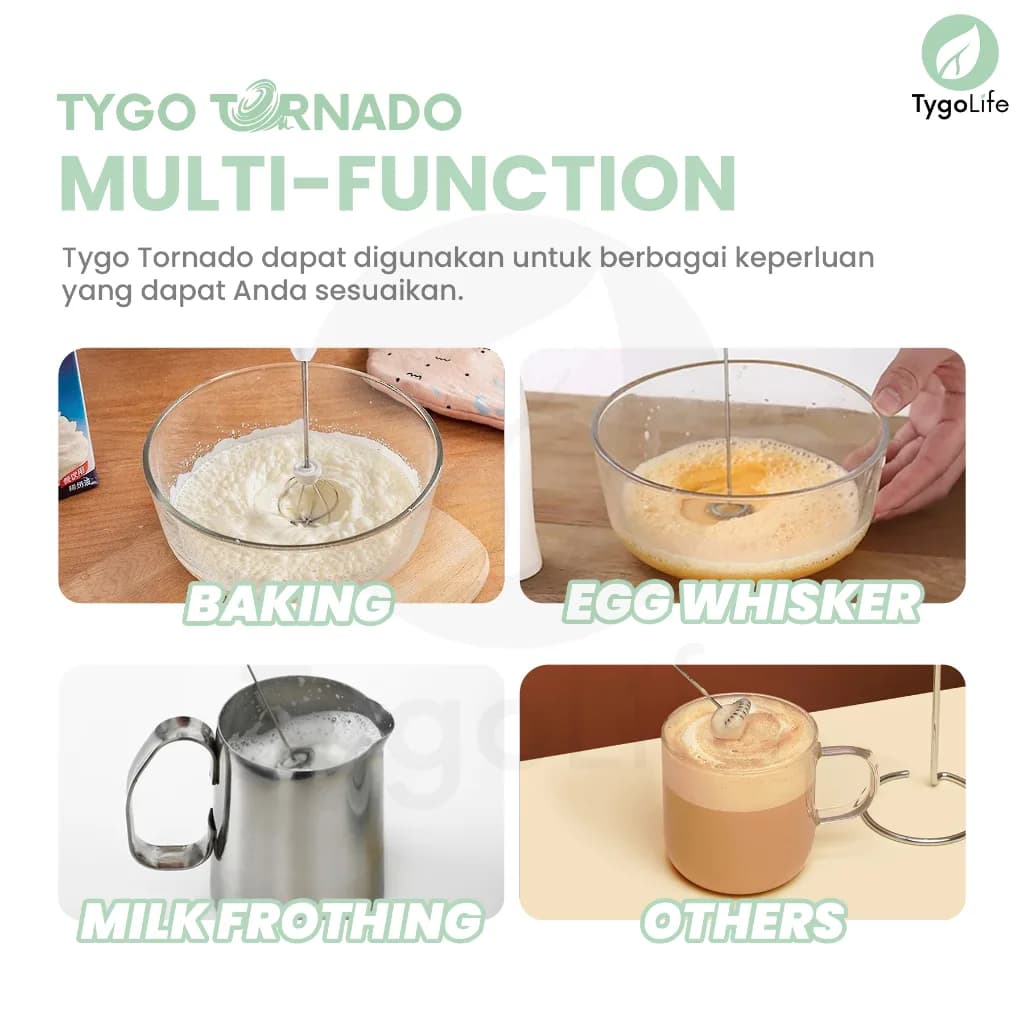 TYGO TORNADO 2IN1 MILK FROTHER EGG BEATER HAND MIXER