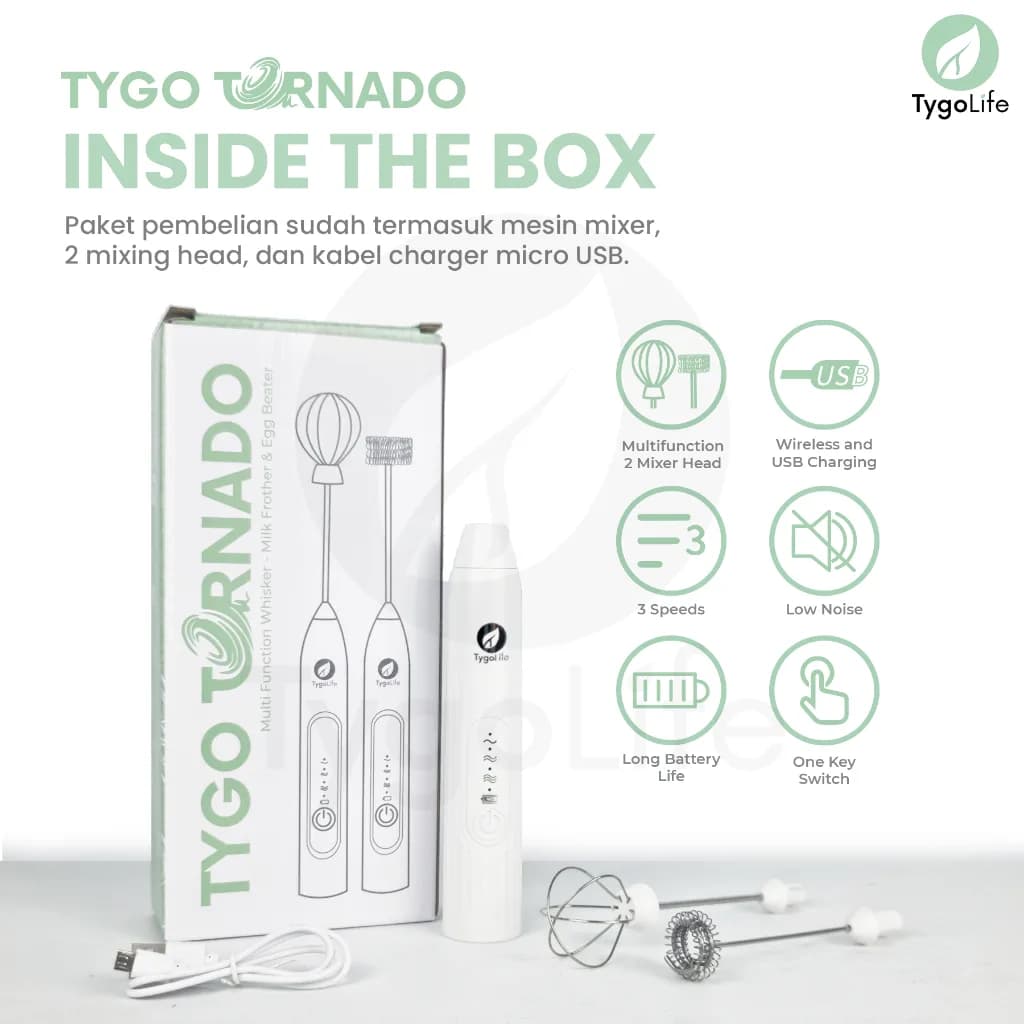 TYGO TORNADO 2IN1 MILK FROTHER EGG BEATER HAND MIXER