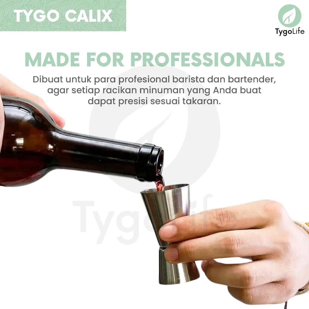 TYGO CALIX DOUBLE JIGGER STAINLESS STEEL MEASURING CUP GELAS TAKAR