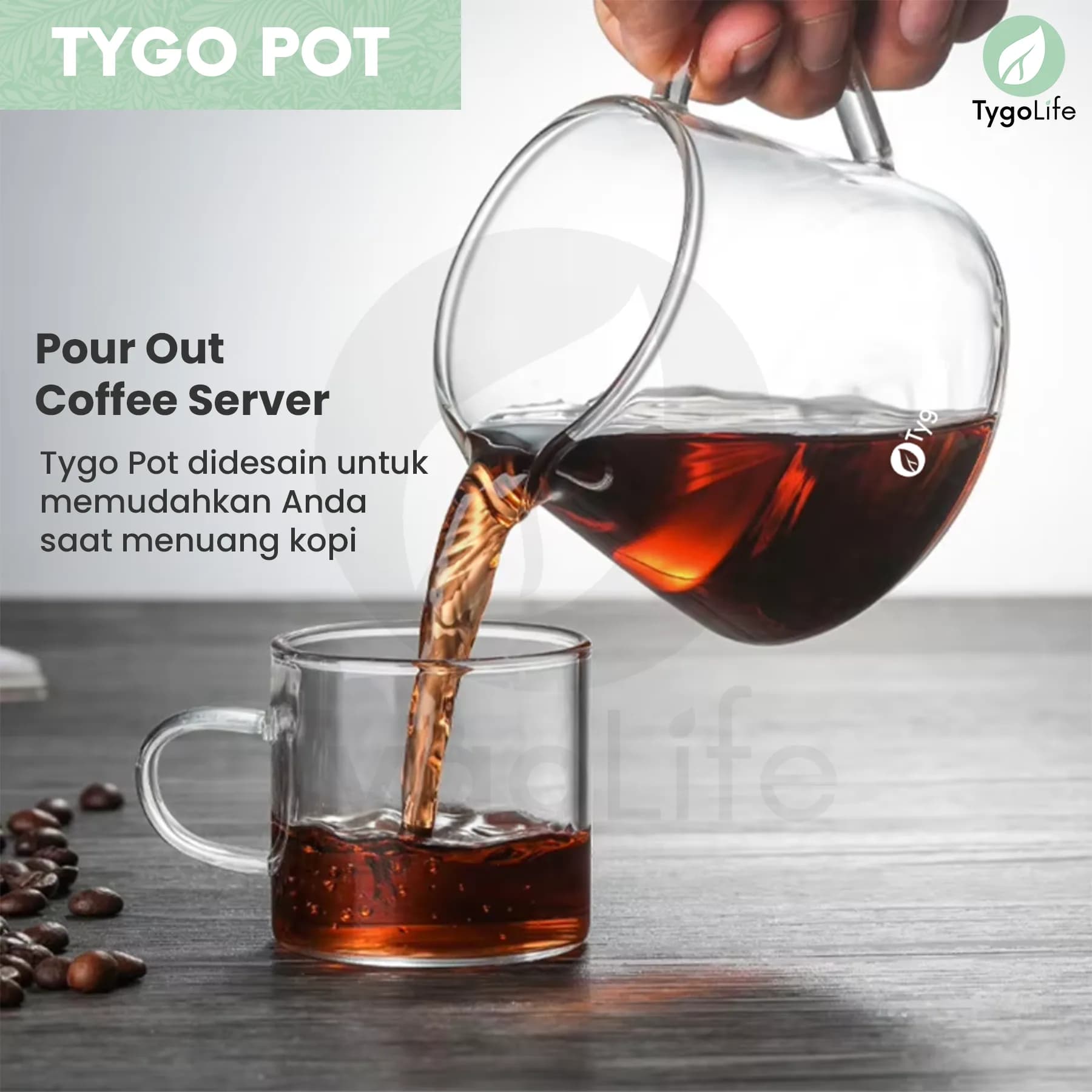 TYGO POT COFFEE SERVER POUR OVER V60 DRIP BOROSILICATE GLASS SERVER KOPI