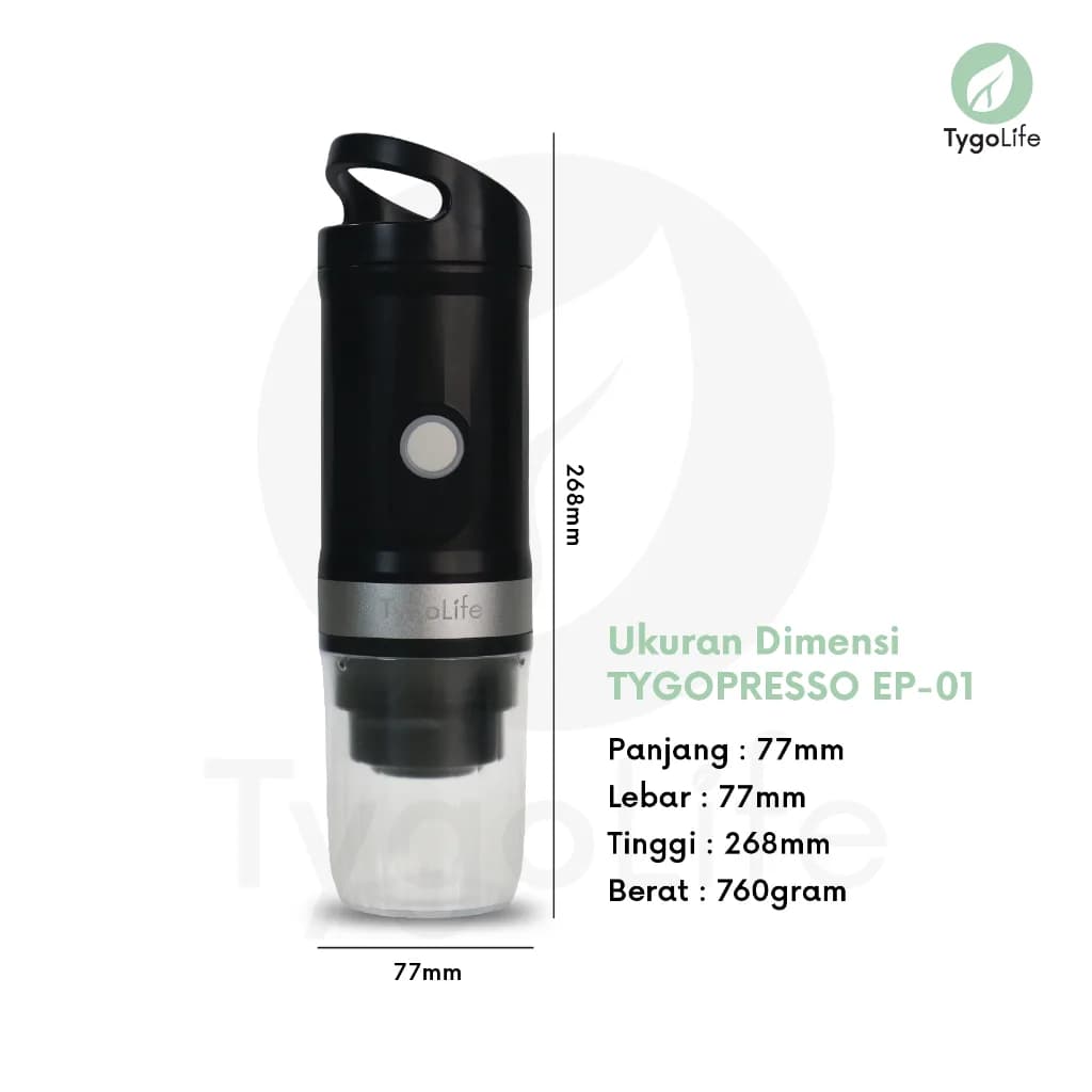 TYGOPRESSO EP-01 PORTABLE ELECTRIC ESPRESSO COFFEE MAKER