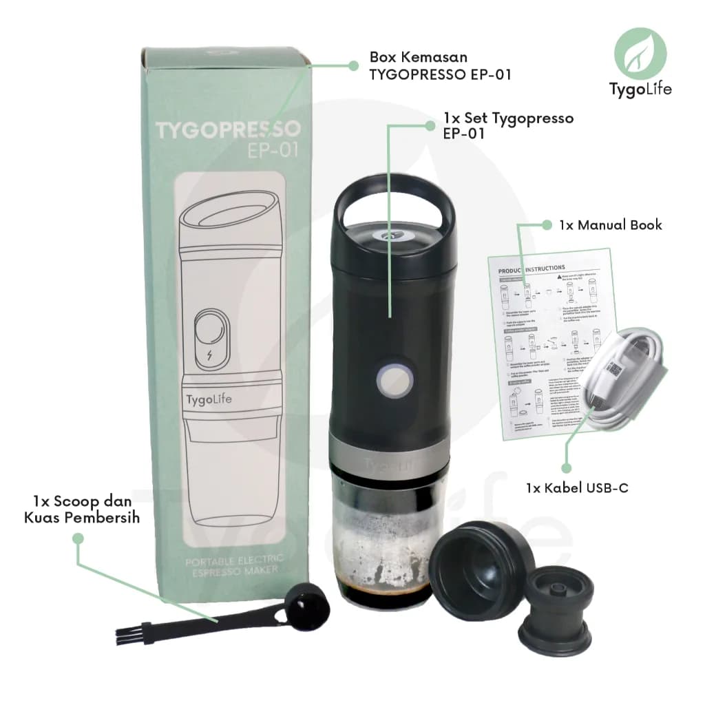 TYGOPRESSO EP-01 PORTABLE ELECTRIC ESPRESSO COFFEE MAKER