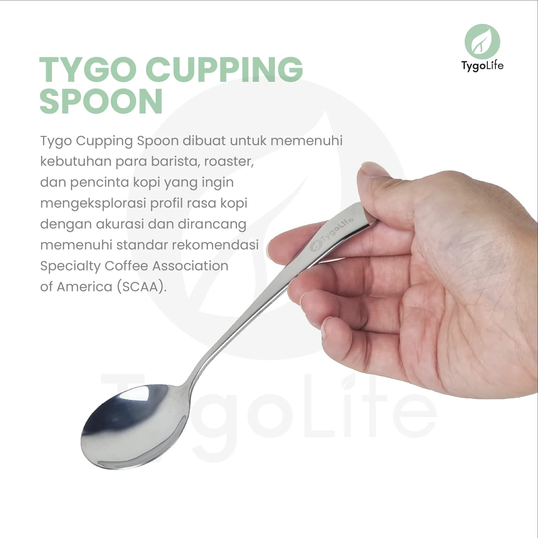 TYGO CUPPING SPOON SENDOK KOPI STANDARD SCAA STAINLESS STEEL