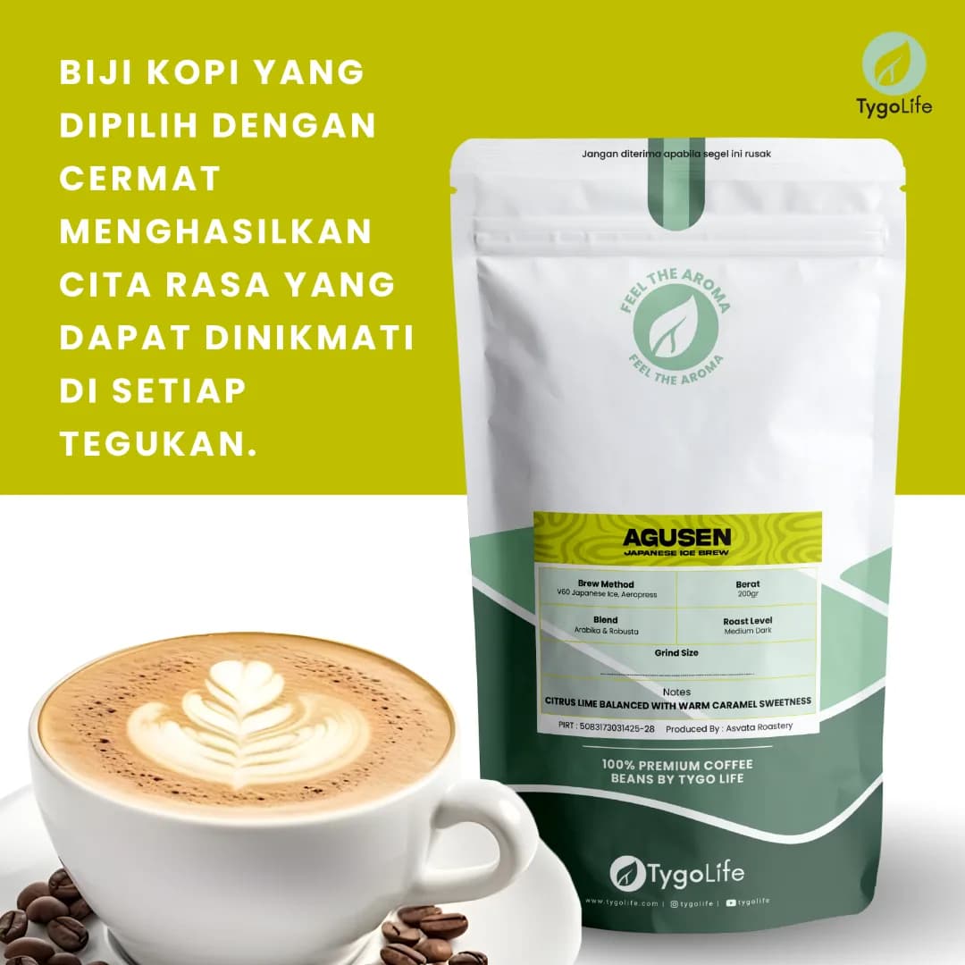TYGO BEANS AGUSEN BIJI KOPI 200GR ROBUSTA ARABIKA LOKAL