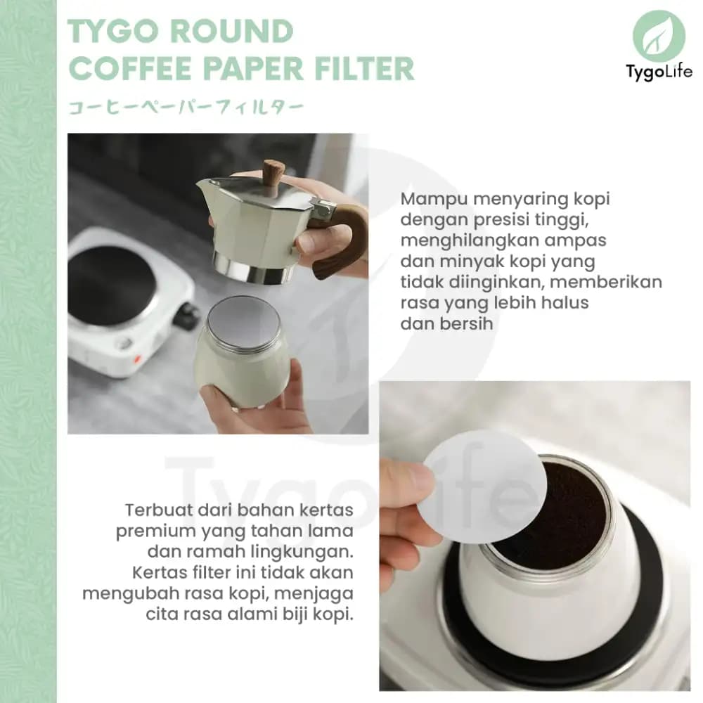 TYGO ROUND COFFEE PAPER FILTER JAPAN KERTAS SARING KOPI BULAT