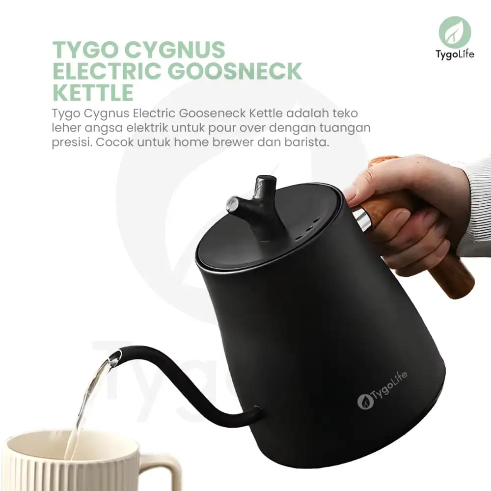 TYGO CYGNUS ELECTRIC GOOSENECK KETTLE TEKO KOPI LEHER ANGSA ELEKTRIK