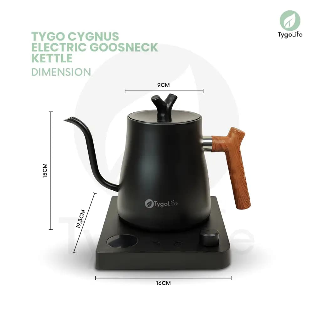 TYGO CYGNUS ELECTRIC GOOSENECK KETTLE TEKO KOPI LEHER ANGSA ELEKTRIK
