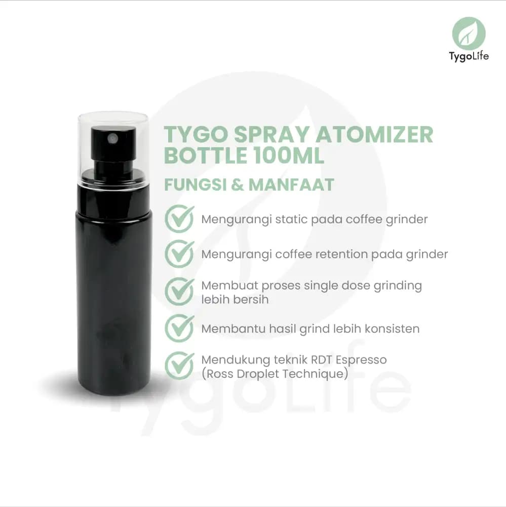 TYGO SPRAY ATOMIZER BOTTLE 100ML FOR RDT NANO MIST COFFEE BEAN SPRAY