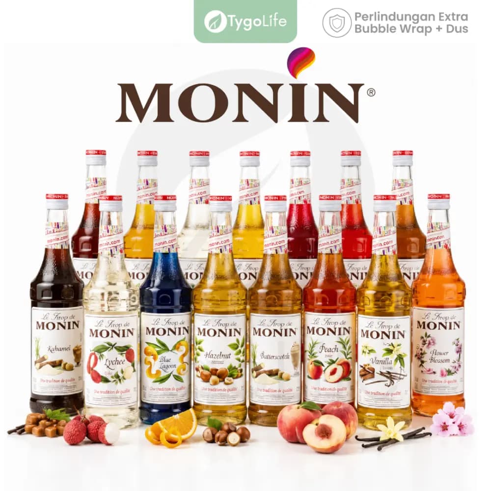 MONIN SYRUP 700ML ALL VARIAN RASA SIRUP KOPI ORIGINAL VANILLA CARAMEL HAZELNUT BUTTERSCOTCH COFFEE LATTE MOCKTAIL BOBA DESSERT BAHAN MINUMAN CAFE
