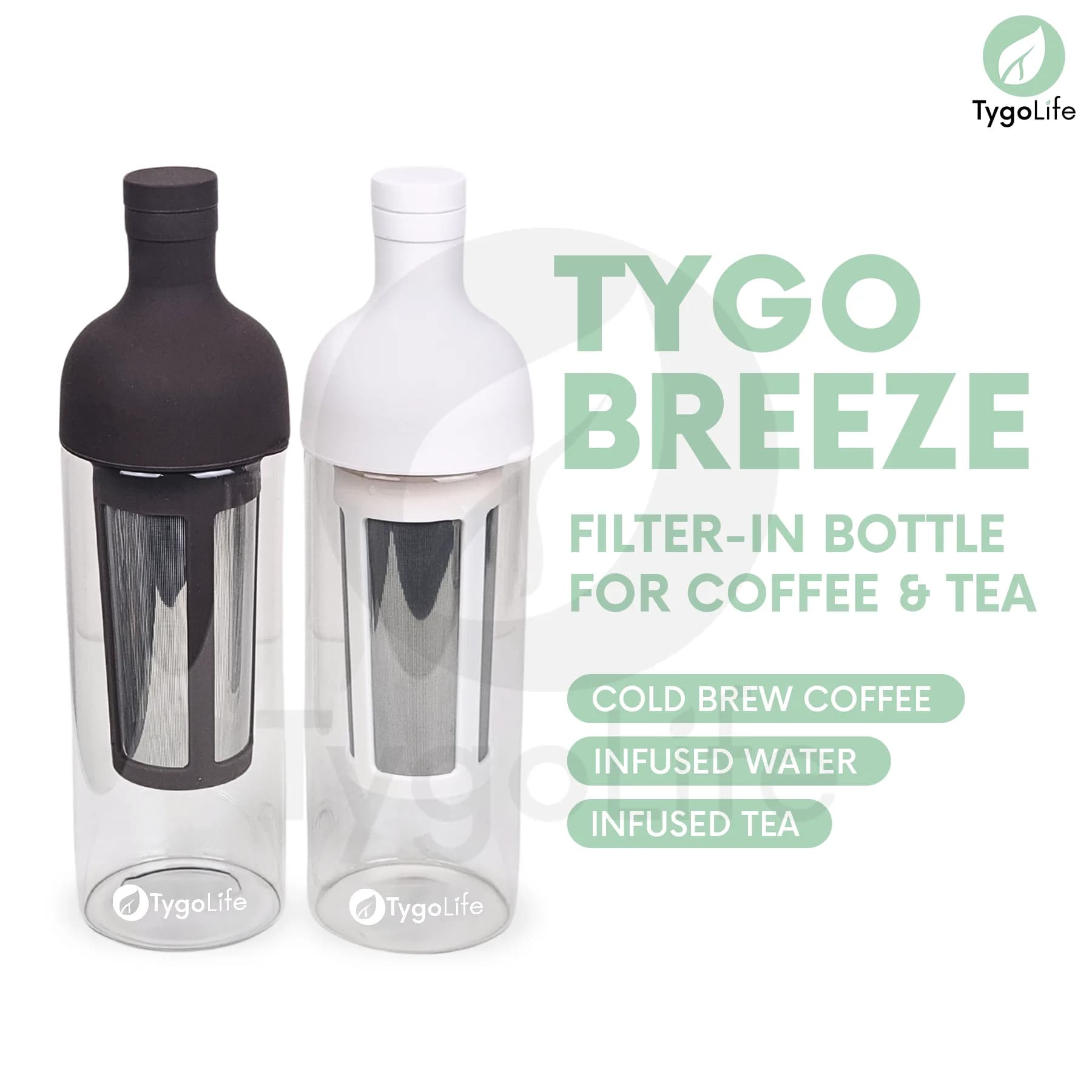 TYGO BREEZE COLD BREW FILTER IN COFFEE TEA BOTTLE