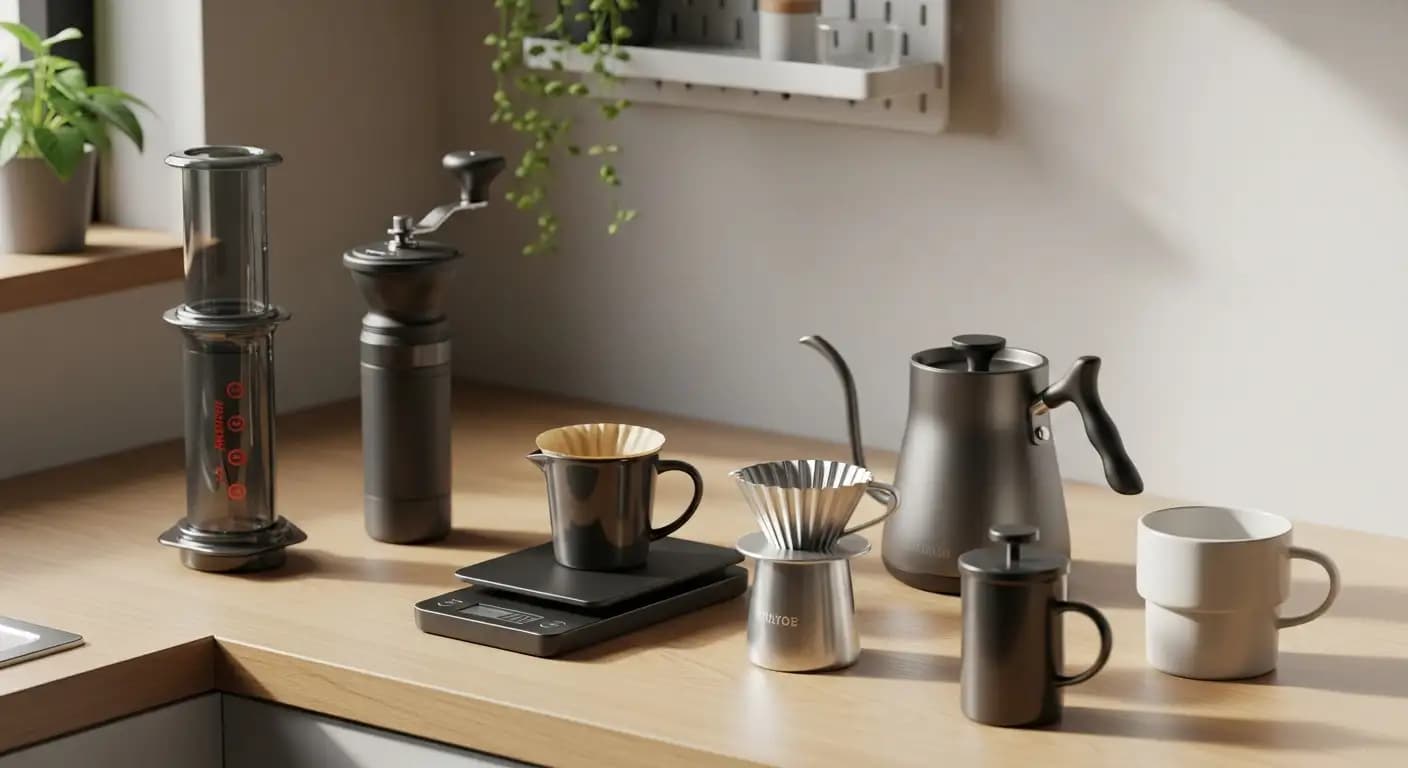 7 Alat Kopi Rumahan Minimalis Kompak: Setup Dapur Mungil Estetik