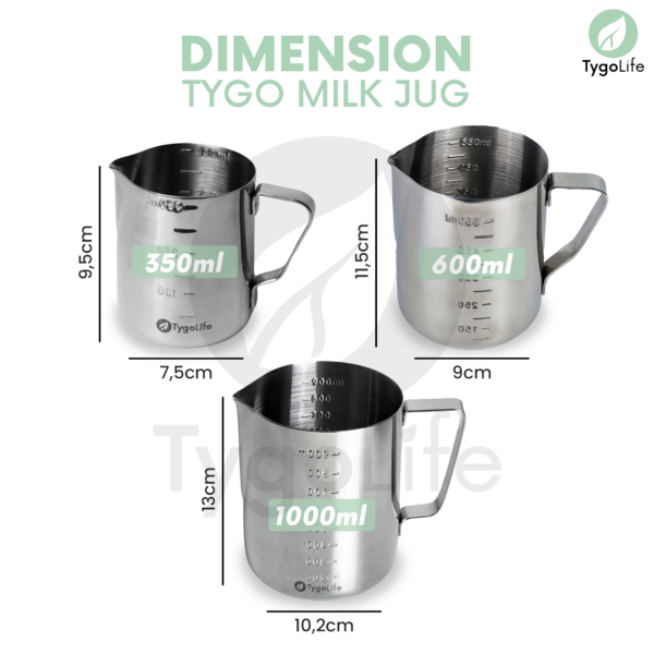 TYGO MILK JUG EMBOS SCALE BARISTA LATTE ART - Image 6