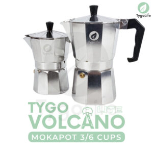 TYGO VOLCANO LITE MOKA POT 3 / 6 CUPS COFFEE ESPRESSO MAKER 150ML 300ML ALUMINIUM