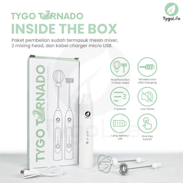 TYGO TORNADO 2IN1 MILK FROTHER EGG BEATER HAND MIXER - Image 4