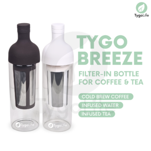 TYGO BREEZE COLD BREW FILTER IN COFFEE TEA BOTTLE
