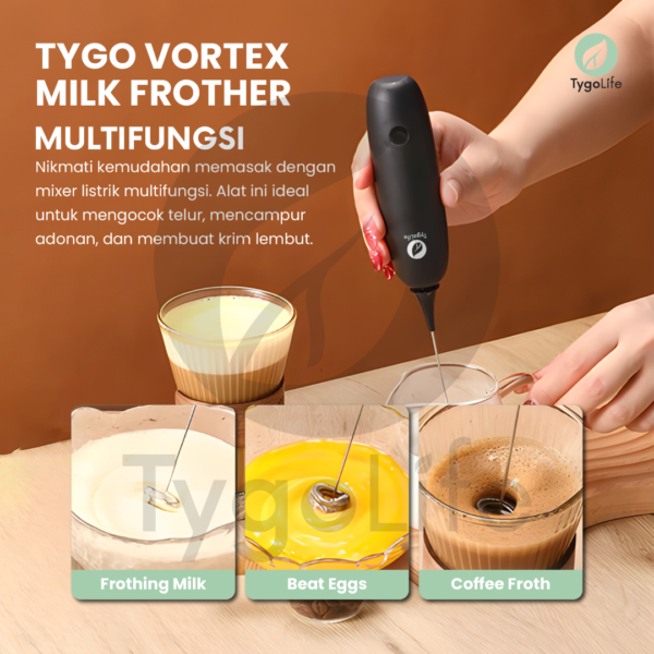 TYGO VORTEX MILK FROTHER EGG BEATER HAND MIXER PENGOCOK TELUR - Image 2