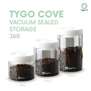 TYGO COVE VACUUM SEALED JAR TOPLES KACA VAKUM BIJI KOPI TEH BUMBU DAPUR