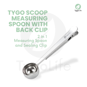 TYGO SCOOP BACK CLIP MEASURING SPOON STAINLESS STEEL SENDOK TAKAR
