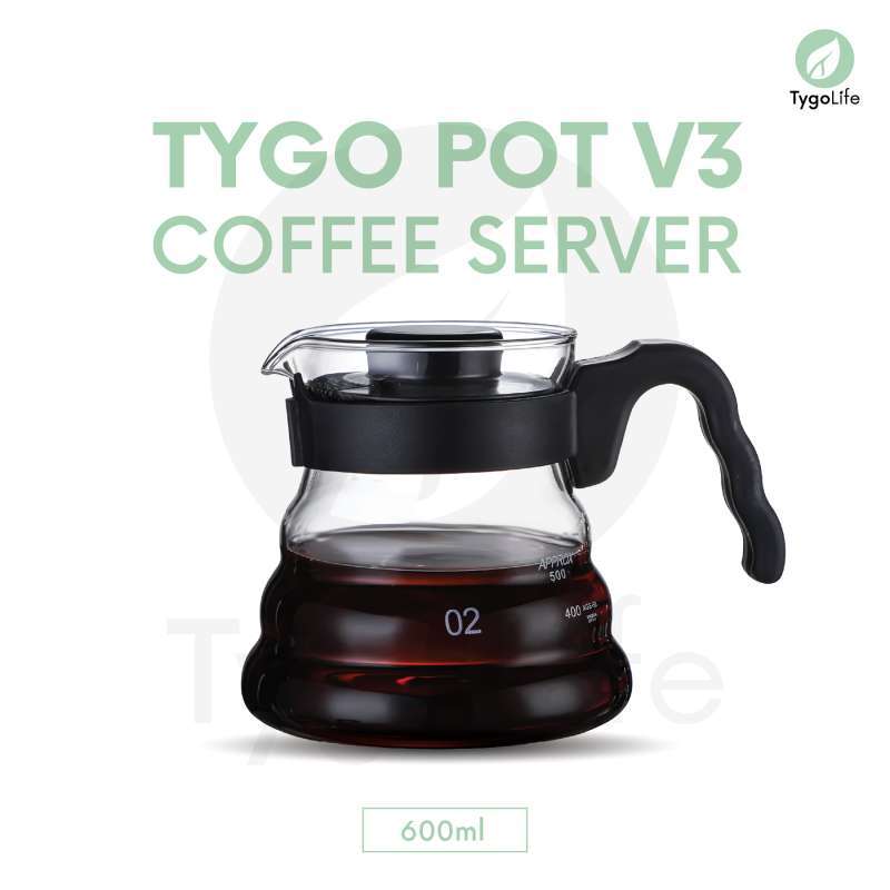 TYGO POT V3 COFFEE SERVER POUR OVER V60 DRIP BOROSILICATE GLASS