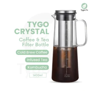 TYGO CRYSTAL COFFEE & TEA FILTER BOTTLE 1400ML COLD BREW, TEA, INFUSED WATER