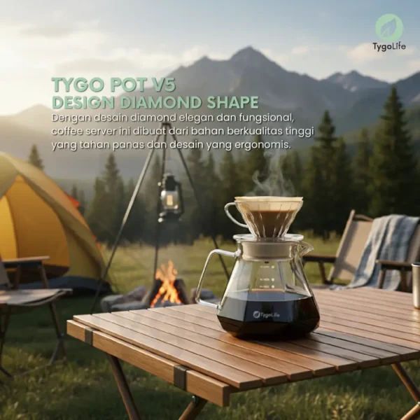 TYGO POT V5 COFFEE SERVER POUR OVER V60 DRIP DIAMOND SHAPE - Image 2
