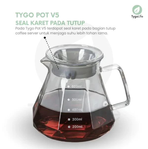 TYGO POT V5 COFFEE SERVER POUR OVER V60 DRIP DIAMOND SHAPE - Image 4