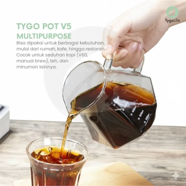 TYGO POT V5 COFFEE SERVER POUR OVER V60 DRIP DIAMOND SHAPE - Image 5