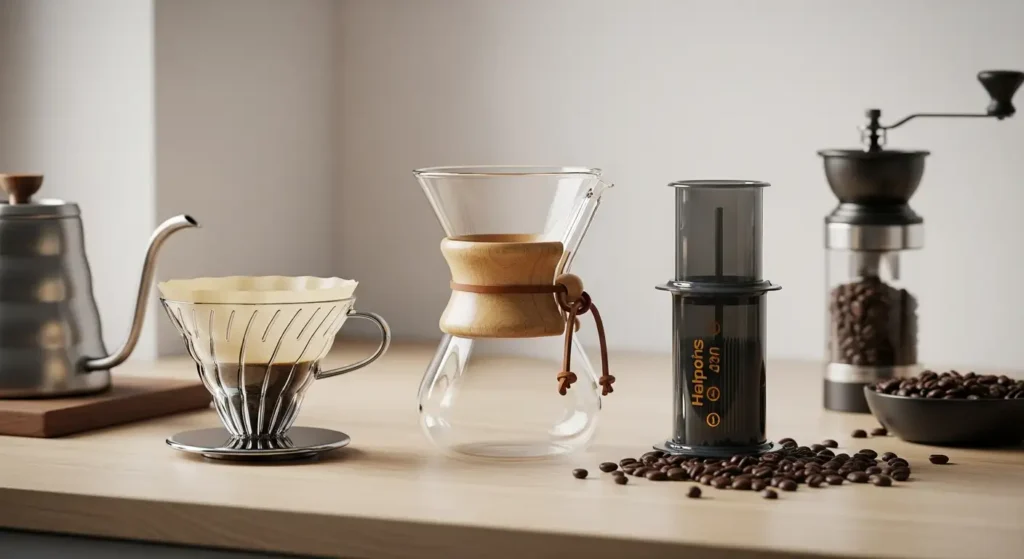 V60 vs Chemex vs AeroPress: Perbandingan Alat Brewing Kopi Manual Terbaik - Tygo Life Jual Alat Kopi