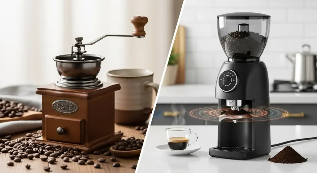 Grinder Kopi Manual vs. Elektrik: Perbandingan Lengkap untuk Pilihan Terbaik - Tygo Life Jual Alat Kopi