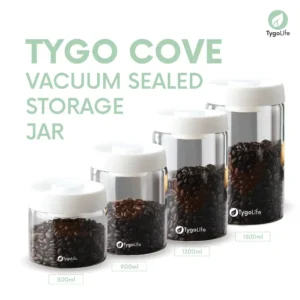 TYGO COVE VACUUM SEALED JAR TOPLES KACA VAKUM BIJI KOPI TEH BUMBU DAPUR
