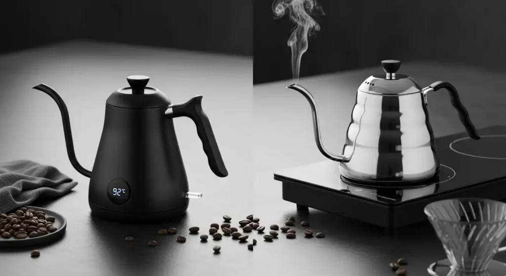 Duel Kettle Leher Angsa: Elektrik vs. Kompor, Mana Terbaik untuk Kopi Anda? - Tygo Life Jual Alat Kopi