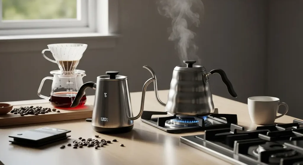 Kettle Leher Angsa Elektrik vs. Kompor: Perbedaan, Kelebihan, & Pilihan Terbaik - Tygo Life Jual Alat Kopi