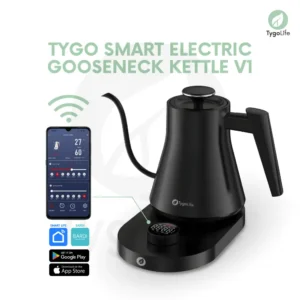 TYGO SMART ELECTRIC GOOSENECK KETTLE V1 TEKO LEHER ANGSA PINTAR KONTROL APP SET HOLD SUHU DARI HP KOPI MANUAL BREW V60 SLOW BAR POUR OVER SMART LIFE